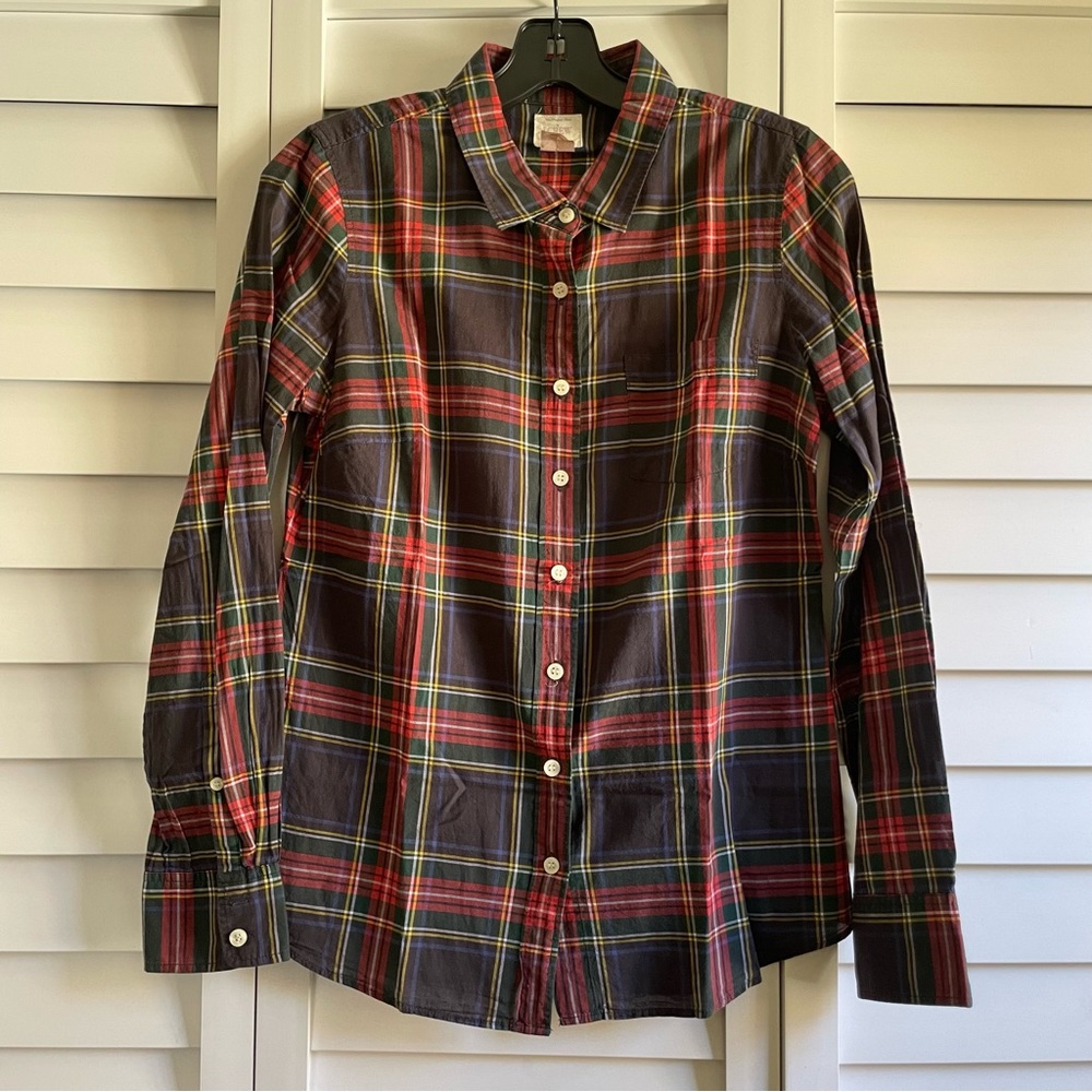J.Crew Plaid perfect shirt GUC Size Small